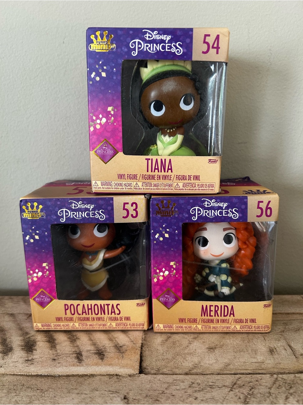 Funko Minis Disney Ultimate Princess Lot of 3 Tiana, Pocahontas, and Merida